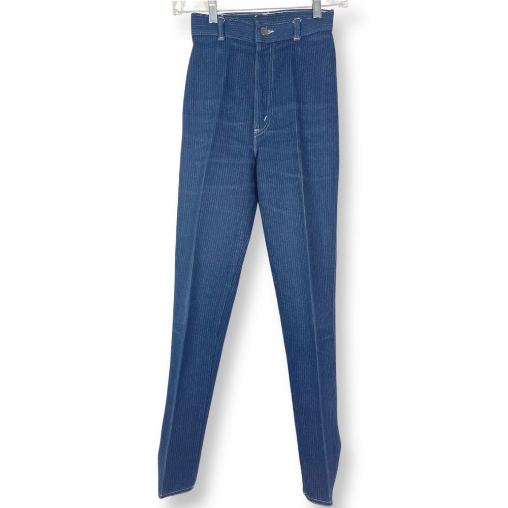 Vintage 1980s Super Skinny Striped H.I.S For Chic Jeans With Tapered Open Ankle - Picture 2 of 6